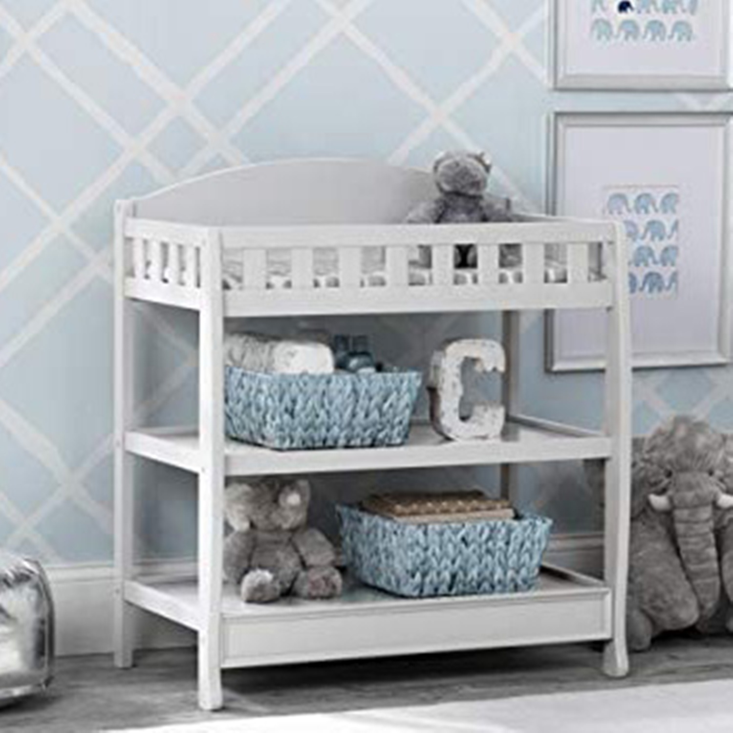 Wooden Baby Changer with Shelf